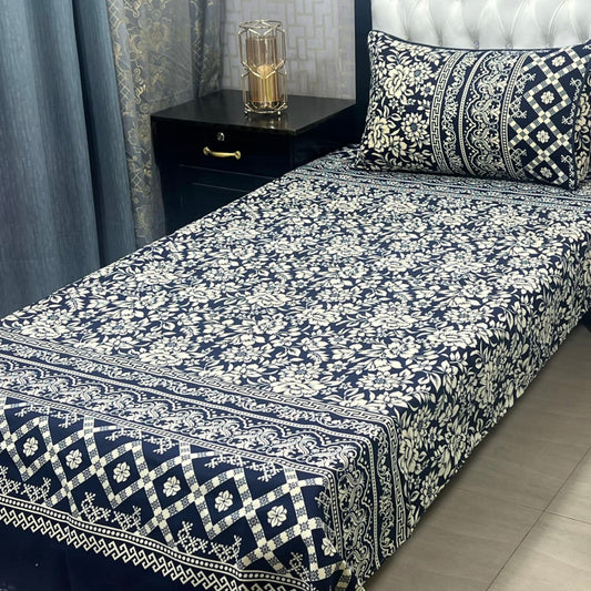Crystal Cotton Single Bedsheet Design 120