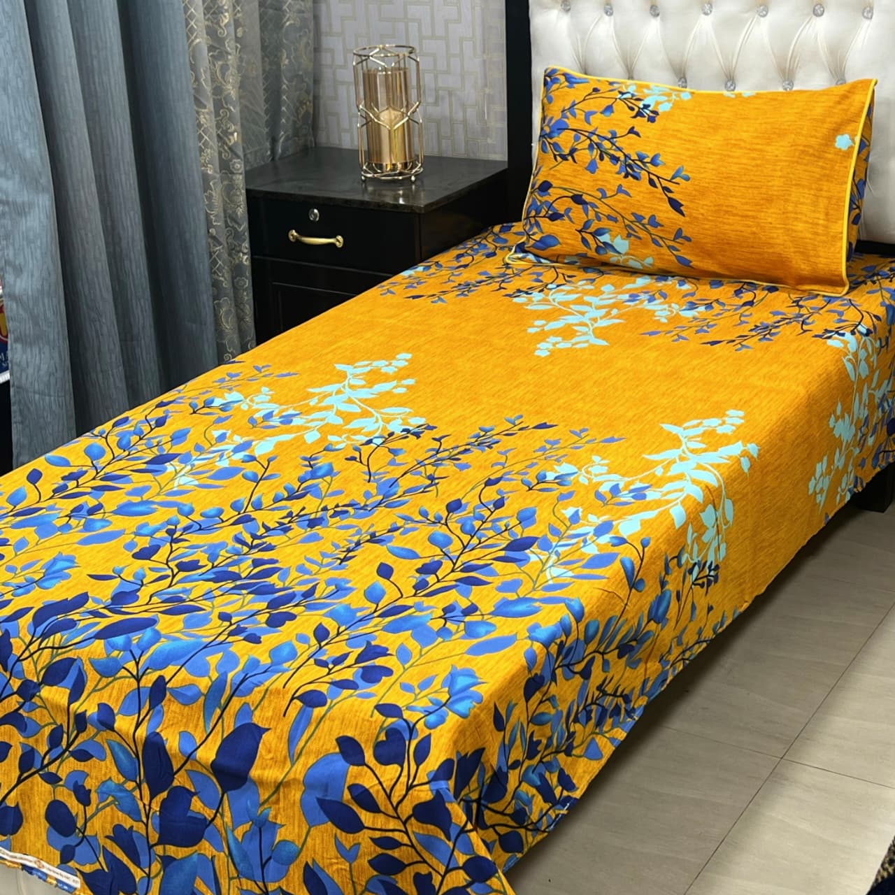 Crystal Cotton Single Bedsheet Design 123