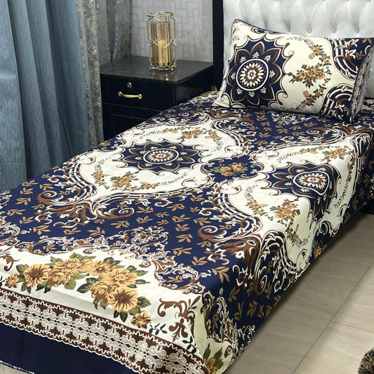 Crystal Cotton Single Bedsheet Design 124