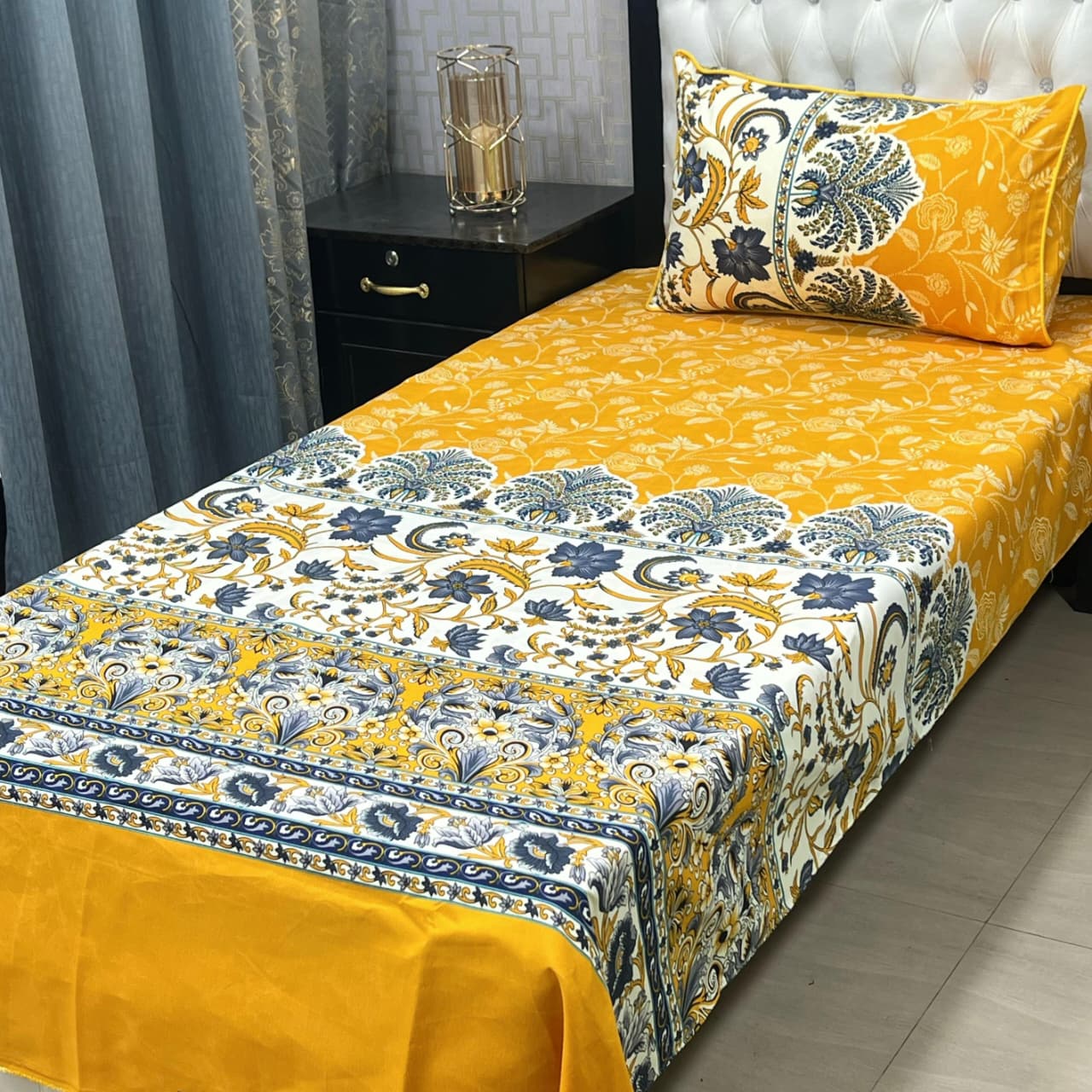 Crystal Cotton Single Bedsheet Design 126