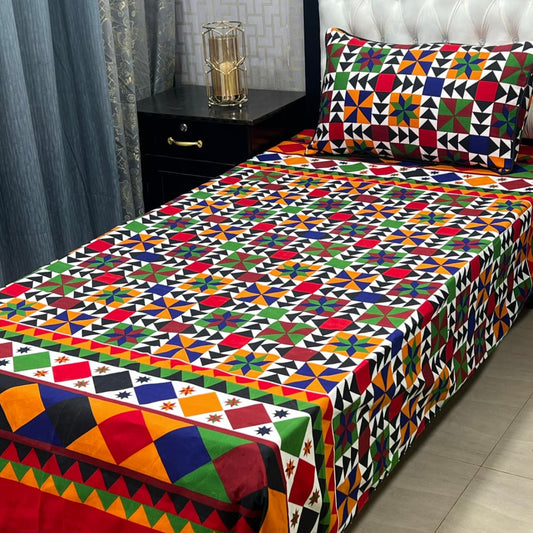 Crystal Cotton Single Bedsheet Design 134