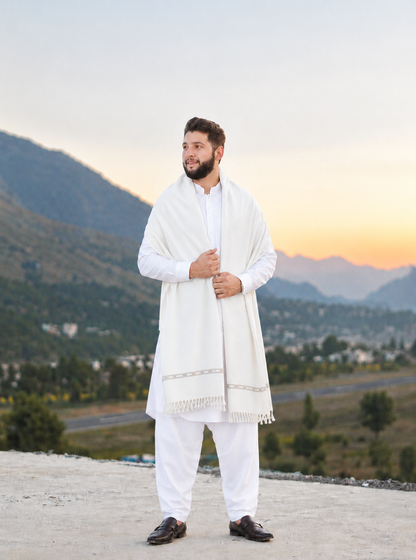 Shwal + Suit Gul Ahmad (White)