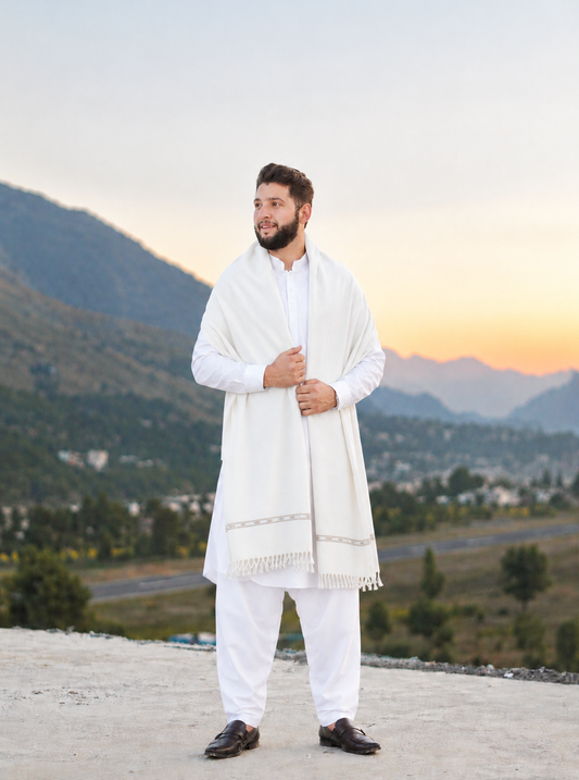 Shwal + Suit Gul Ahmad (White)