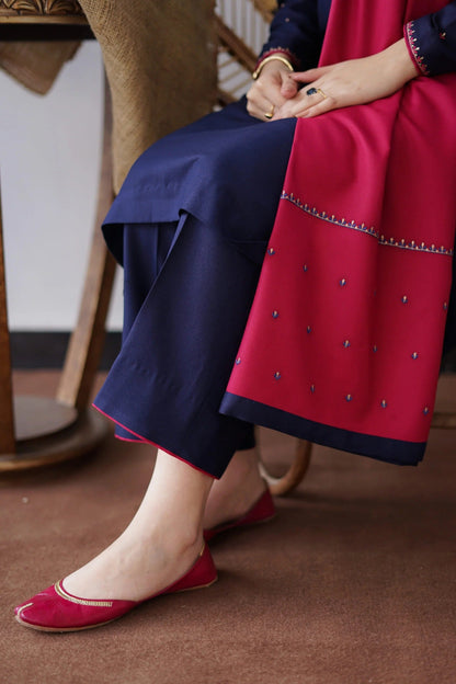 SF-348 Navy Blue Tilla Embroidered Suit