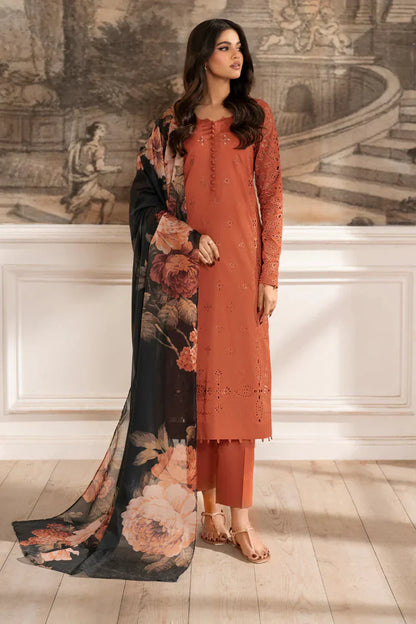 Iznik - 3Pc Unstitch Embroidered Dress Lawn Summer Season | Rusty