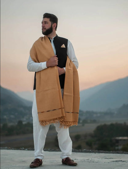 PURE PASHMINA WOOLEN SHAWL FOR MEN LIGHT-WEIGHT